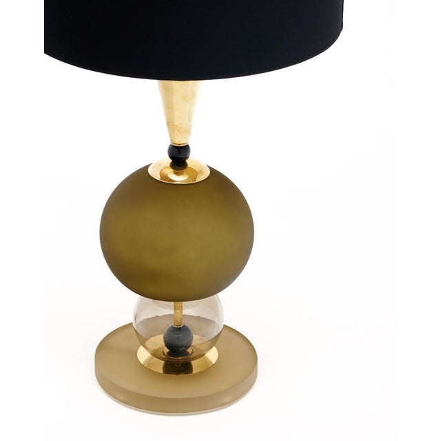 Modern Murano Glass Green Sottsass Style Lamps For Sale - Image 3 of 9