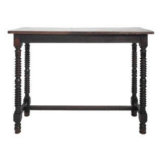 Spanish Turned Ebonised Wood Console Table, 19th Century For Sale