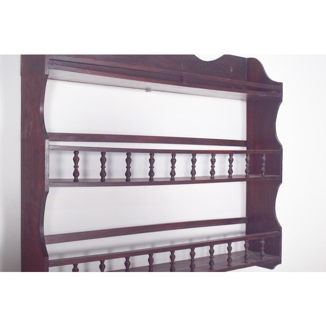 Vintage Portuguese Wooden Plate Rack with Turned Spindles, 1950 For Sale - Image 6 of 8