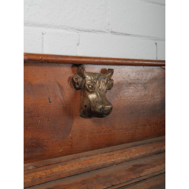 Early 20th Century Early 20th Century French Butcher’s Block Table With Bull’s Head Mount For Sale - Image 5 of 8