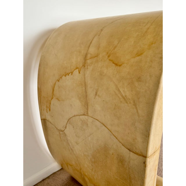 1970’s Karl Springer Attributed Lacquered Goatskin Console Table For Sale - Image 11 of 16