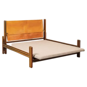 Double Bed in Wood and Leather attributed to Carlo Scarpa for for Simon Gavina, Italy, 1975