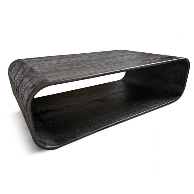 Black Rounded Shelf Coffee Table For Sale - Image 10 of 11