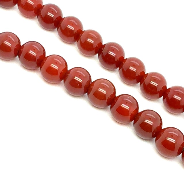 1990s David Yurman Carnelian Beads Skull Spiritual Bracelet Silver 8 mm Estate For Sale - Image 4 of 6