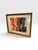 Vintage Abstract Expressionist Painting in Orange, Teal & Brown, Framed For Sale - Image 4 of 6