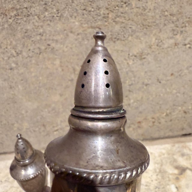 AMBIANIC presents Early 20th Century Sterling Salt and Pepper Shaker Set Stamp present sterling weighted attributed Fisher...