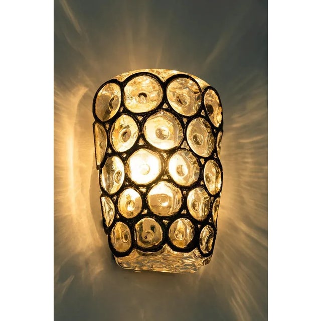 1960s Wall Lights in Iron Glass from Limburg, Germany, 1960s For Sale - Image 5 of 9