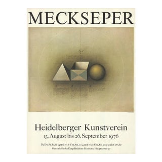 1976 Friedrich Meckseper 'Shapes' Abstract Brown & Gray Germany Offset Lithograph For Sale