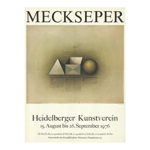 1976 Friedrich Meckseper 'Shapes' Abstract Brown & Gray Germany Offset Lithograph