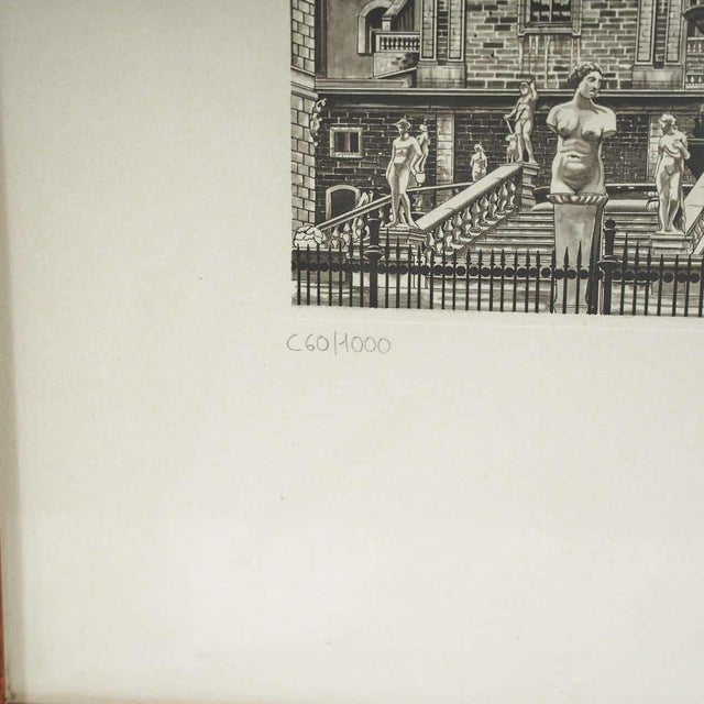 Unknown, Numbered Engraving of a Palace, 1950s, Engraving For Sale - Image 3 of 6
