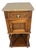 Antique French Carved Oak Bedside Table with Marble Top For Sale