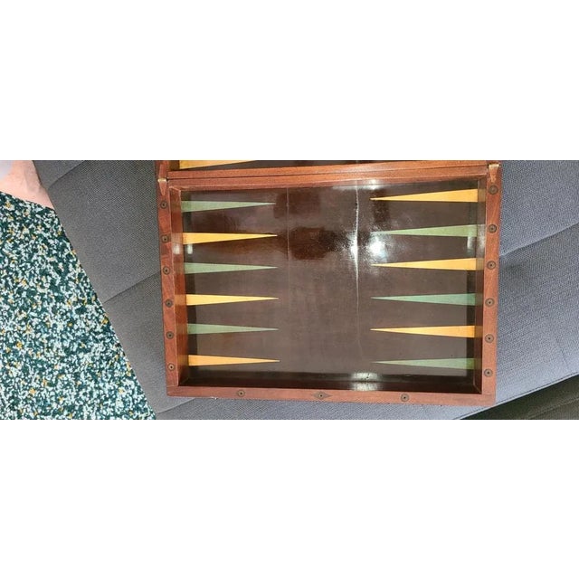 19th Century Mahogany Backgammon Set, Set of 35 For Sale - Image 9 of 11