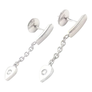 Cartier 18k White Gold Diamond Mon Amour Dangle Heart Earrings, Pair
