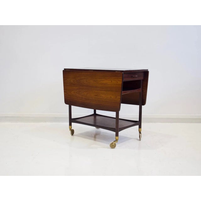 Wooden Serving Table with Black Formica Top by Ludvig Pontoppidan, 1950s For Sale - Image 11 of 15