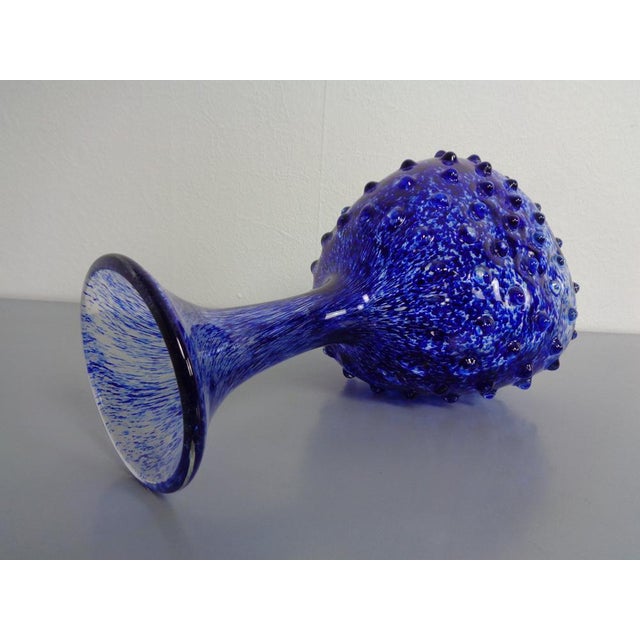 Italian Blue Bubble Glass Vase, 1960s For Sale - Image 10 of 18
