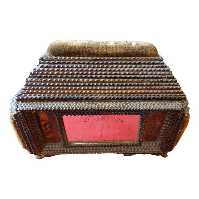 Tramp Art Sewing Box, 1920s For Sale