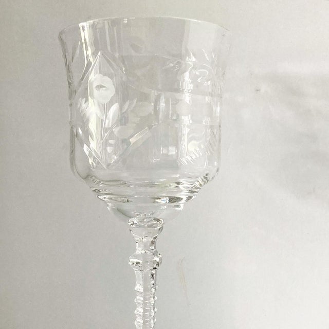 Mid 20th Century Vintage Cut Glass Cordial Glasses- Set of 4 For Sale - Image 5 of 8