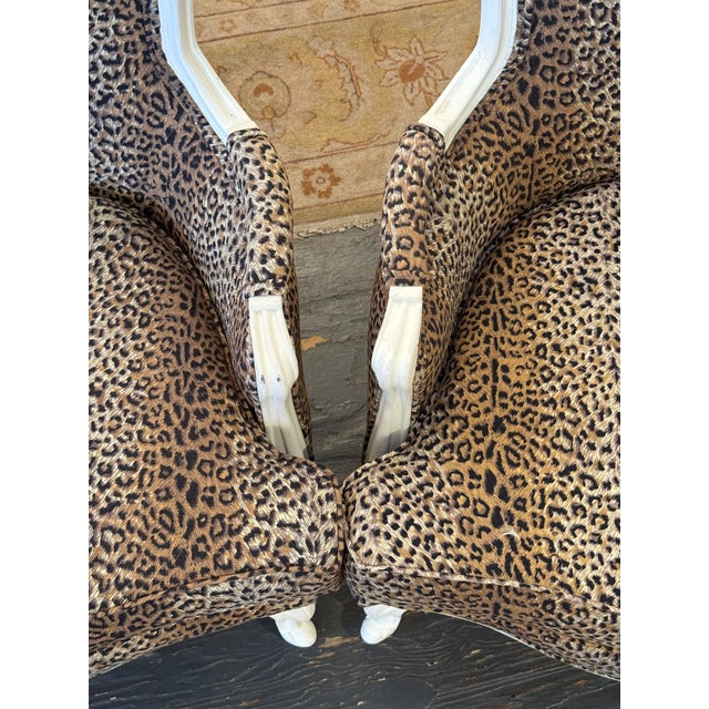 French Vintage French Bergere Cheetah Chairs, 2 Pieces For Sale - Image 3 of 5