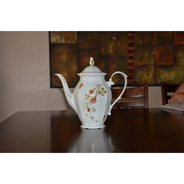 Shabby Chic Shabby Chic W Eschenbach Bavaria Germany Briar Rose China Tea/Coffee Pot For Sale - Image 3 of 4