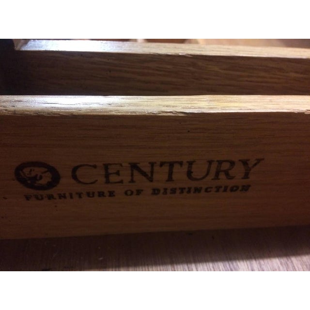 Brown Vintage Executive Desk, Leather Top Desk, Century Furniture For Sale - Image 8 of 11