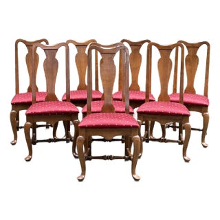 Late 20th Century Ethan Allen Queen Anne “Classic Manor” Dining Chairs - Set of 8 For Sale