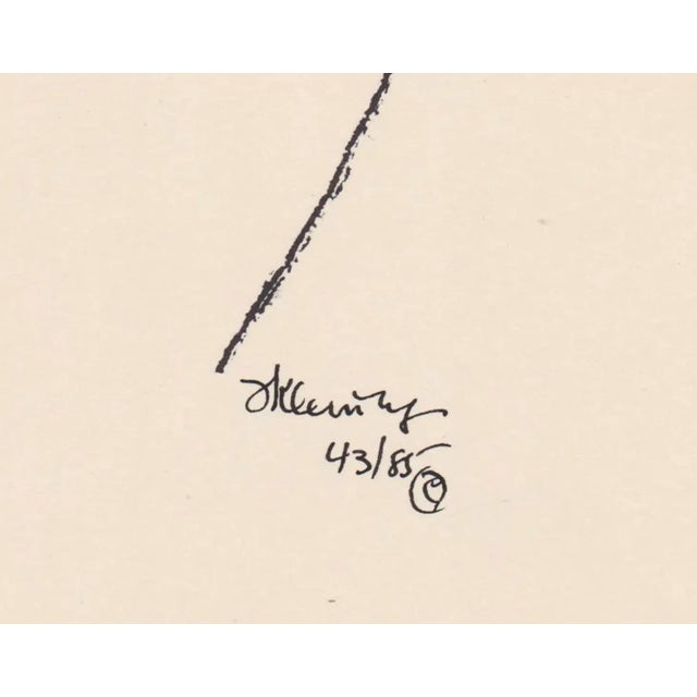 1955 MCM hand colored lithograph "Blue Iris" by Frank Kleinholz (1901-1987). Pencil signed and numbered 43 of 85. This...