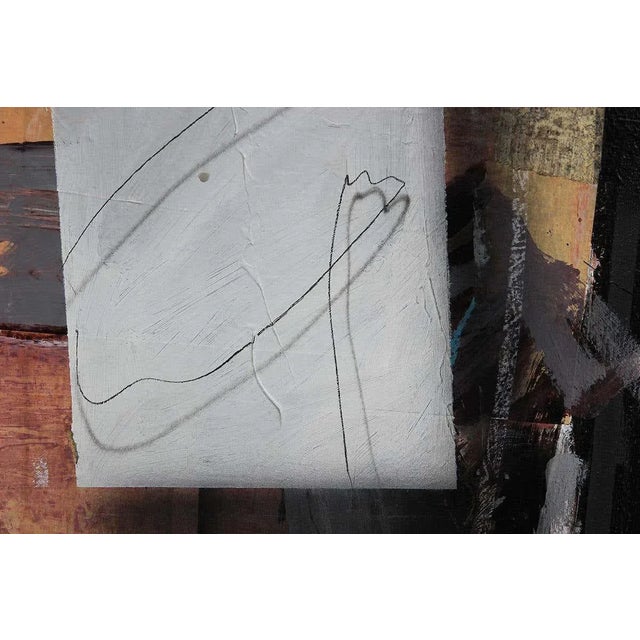 Textile 20th Century Pink, Black, Yellow, and Gray Abstract Painting by Richard Johnson For Sale - Image 7 of 13