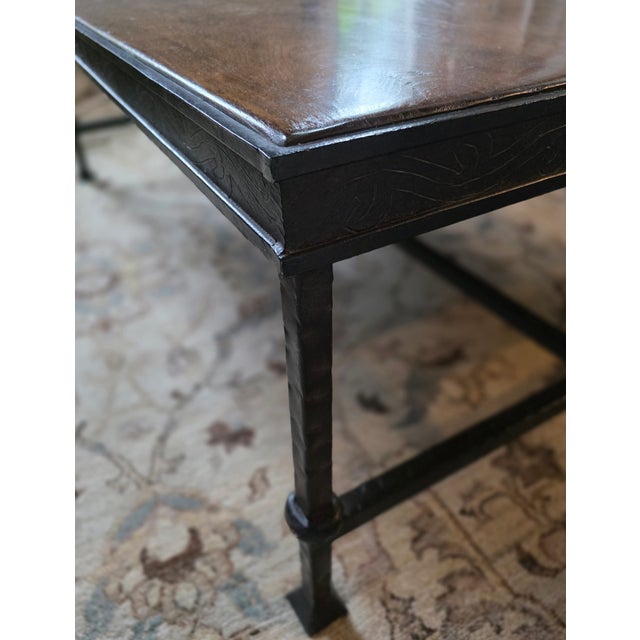 Traditional Paul Ferrante Walnut Coffee Table For Sale - Image 3 of 7
