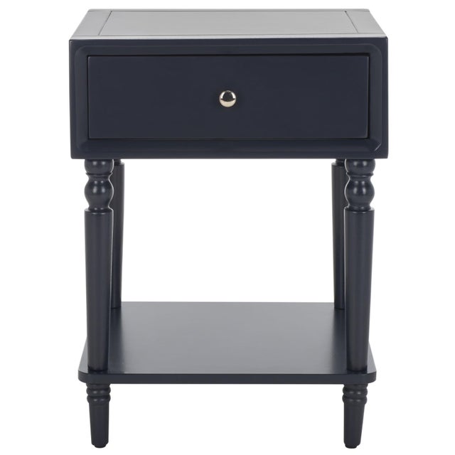 Siobhan Accent Table with Storage Drawer in Navy For Sale - Image 10 of 10