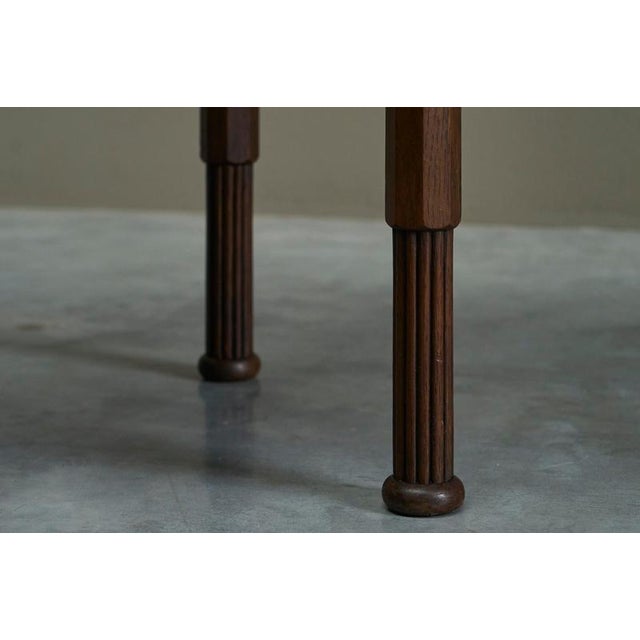 Art Deco Side Table in Oak and Red Travertine, 1930s For Sale - Image 11 of 14