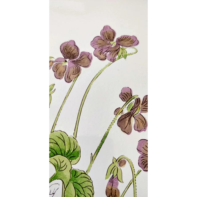 Otigari Japan Mid-Century Purple Floral Violets Tray For Sale In Fayetteville, AR - Image 6 of 10