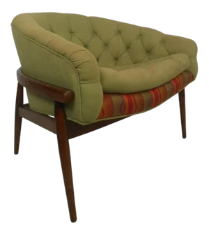 Sleek Vintage Modern Tufted Lounge Chair