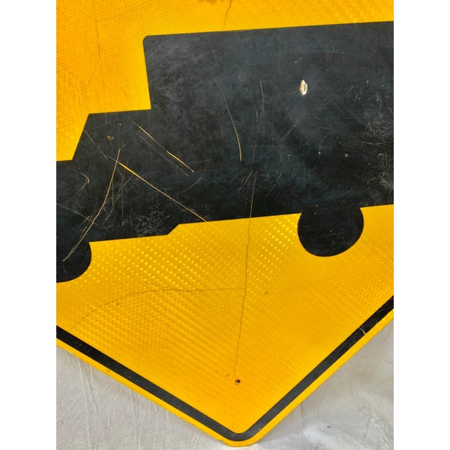 Vintage Reflective Truck Road Sign For Sale - Image 6 of 12