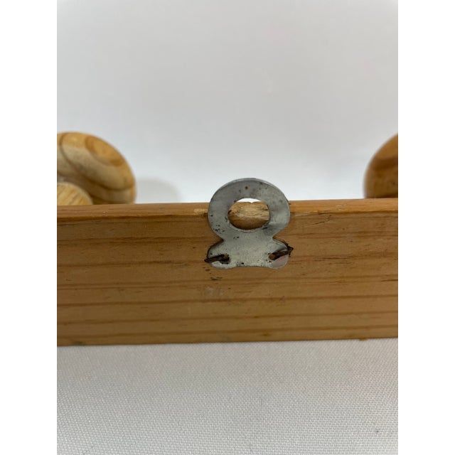 Vintage French Faux Bamboo Wooden 4 Peg Coat Hat Rack For Sale - Image 13 of 18