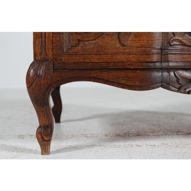Small Danish Rococo Style Hand-Carved Oak Chest of Drawers, 1940s For Sale - Image 11 of 13