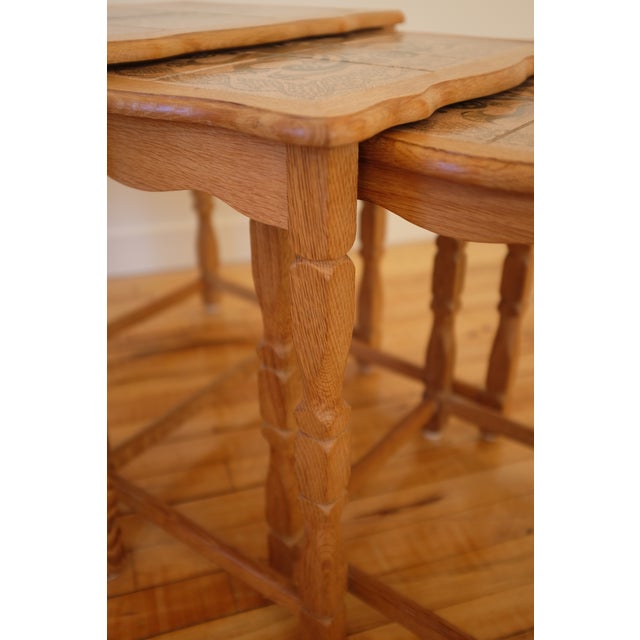 1960s Oak and Ceramic Side Table Attributed to Henning Kjærnulf For Sale - Image 9 of 11