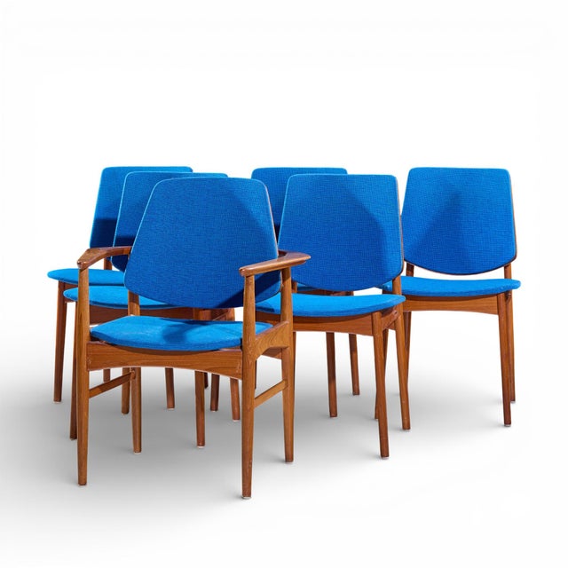 Mid-Century Modern Arne Vodder for Bovirke Mid Century Danish Teak Dining Chairs - Set of 6 For Sale - Image 3 of 14