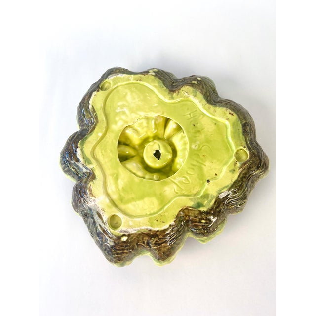 Vintage 1950s Hedi Schoop Ruffled Edge Green Appetizer Dish With Dipper For Sale In Los Angeles - Image 6 of 6