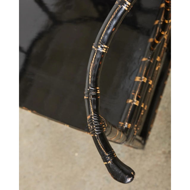 Pair of Chinese Ming Style Bamboo Horseshoe Armchairs For Sale - Image 10 of 12