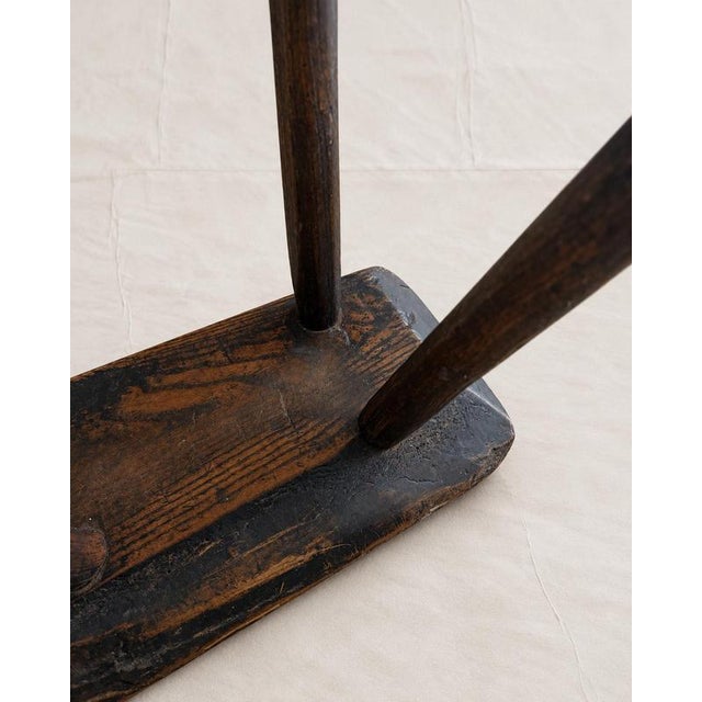 Rustic 19th Century Primitive Country Oak Milking Stool For Sale - Image 3 of 7