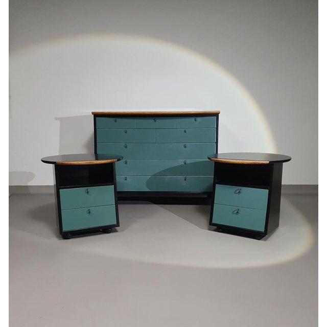 Sideboard and Bedside Tables by Umberto Asnago for Giorgetti, 1990s, Set of 3 For Sale - Image 6 of 18