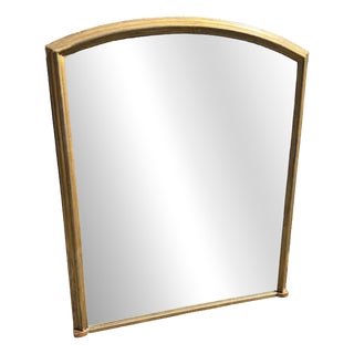 Large Antique English Shaped Top Gilt Overmantle Mirror, 19th Century For Sale
