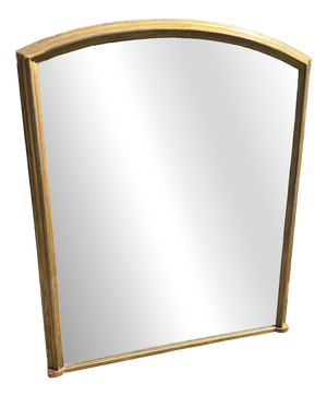 Large Antique English Shaped Top Gilt Overmantle Mirror, 19th Century