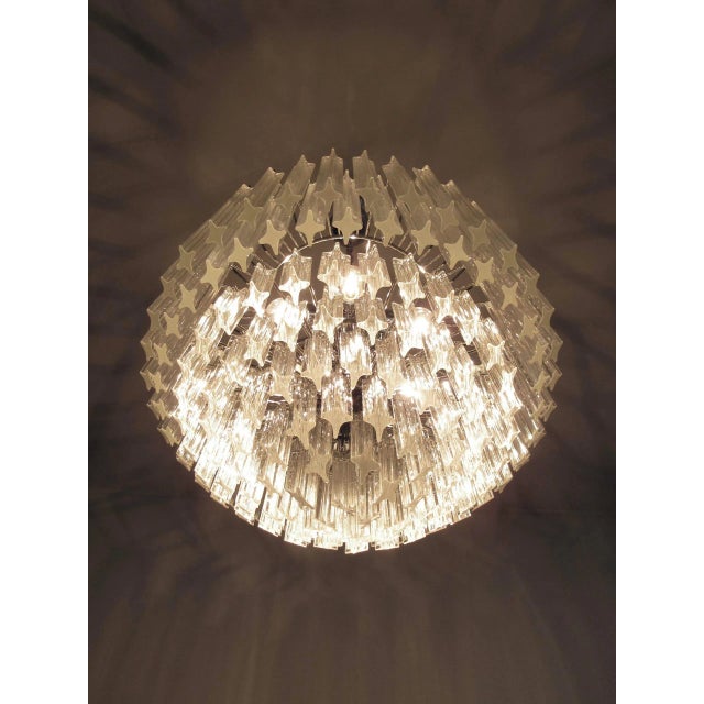 Contemporary Quadriedri Murano Glass Chandelier, 163 Crystal Prisms Quadriedri Scadute For Sale - Image 12 of 12