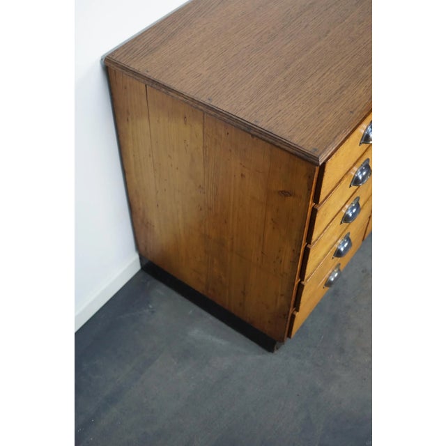 Mid-20th Century German Oak Pine Apothecary Cabinet or Bank of Drawers For Sale - Image 6 of 14