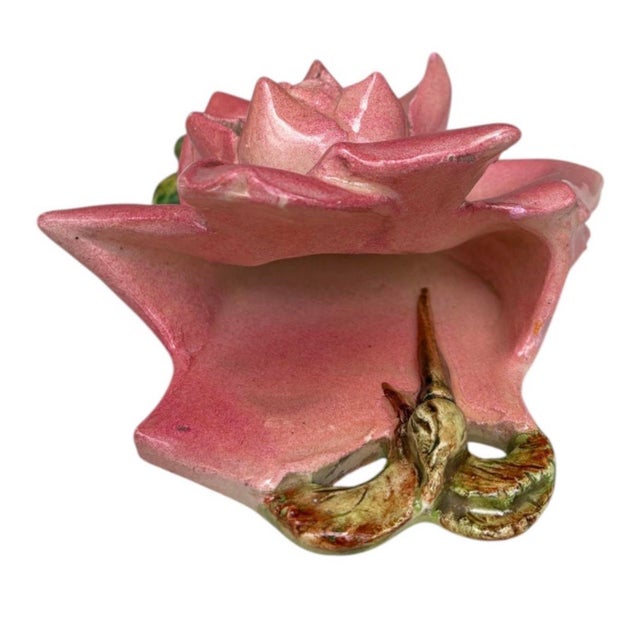 Late 19th Century Majolica Rose Wall Pocket Delphin Massier, Circa 1880 For Sale - Image 5 of 6