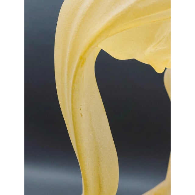 Vintage Monique Frosted Lucite Female Woman on Pedestal Sculpture For Sale - Image 9 of 10