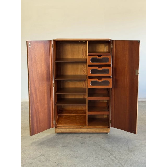1980s Art Deco Armoire in Birds Eye For Sale In Los Angeles - Image 6 of 12