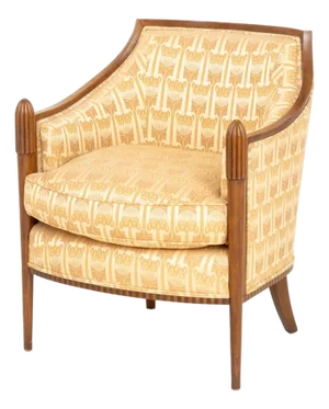 Art Deco Style Walnut Upholstered Club Chair