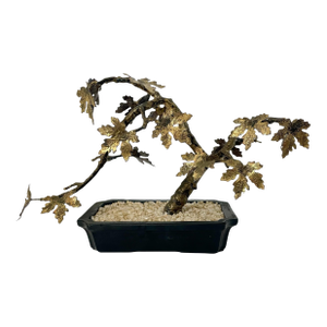 Rare Bovano Maple Bonsai Tree Perry Marshall Signed Bronze Gilt